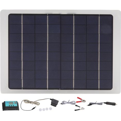 Chargeur solaire monocristallin 18 V 50 A avec double port USB et contrôleur MPPT pour voiture (extérieur). (1/5)
