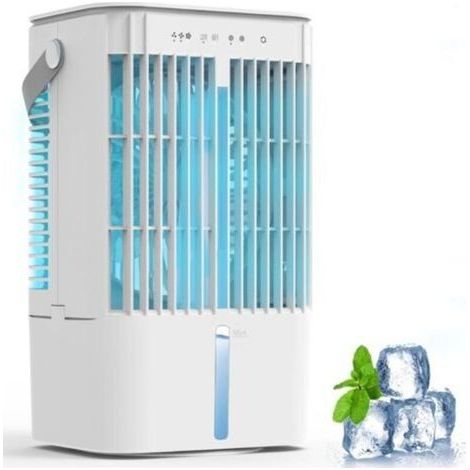 Climatiseur portable 1200 ml, refroidisseur d'air par évaporation, ventilateur oscillant 120°, 3 vitesses et minuterie 2/4h pour la maison, le bureau, la chambre (1/5)