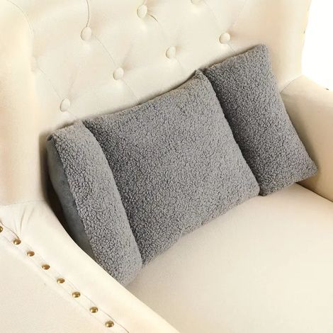 3-teiliges Rückenkissen, Lendenkissen, Kopfkissen - Sofa-Lendenkissen - Autokissen (hellgrau)