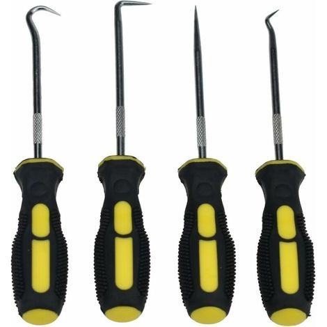 Selezione di ganci di precisione, gancio per paraolio, estrattore di O-ring ad alte prestazioni, 4 pezzi (1/4)