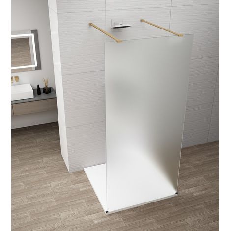 ESCA GOLD MATT Panneau de verre de douche monobloc, autoportant, verre mat, 1500 mm (1/5)