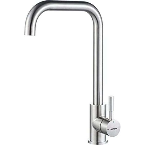 Rubinetto da cucina con bocca girevole a 360°, miscelatore monocomando per lavello, acciaio (1/4)