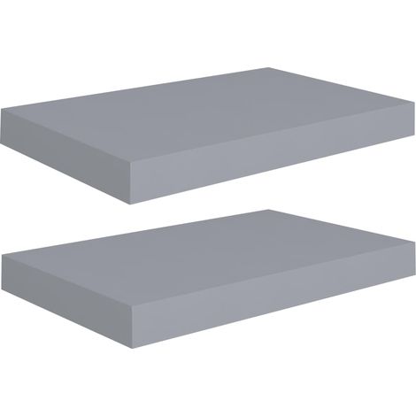 Étagères murales 2 pcs，Étagère flottante Gris 40x23x3,8 cm MDF CFW75498 (1/5)