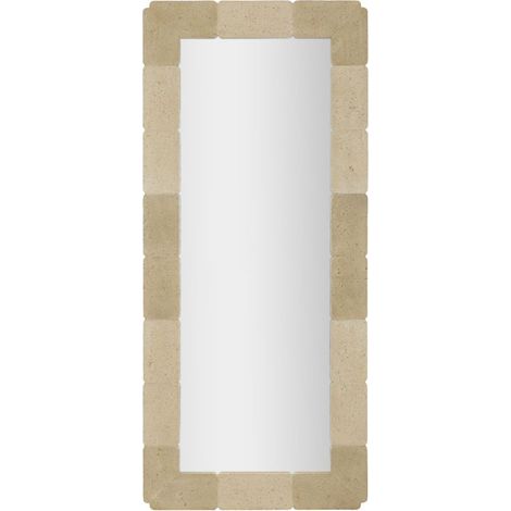 Miroir Mural Rectangulaire Effet Pierre "Vertino" 160cm Beige (1/5)