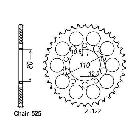 Pignon arrière en acier JT R1332-40, 40 dents, taille 525