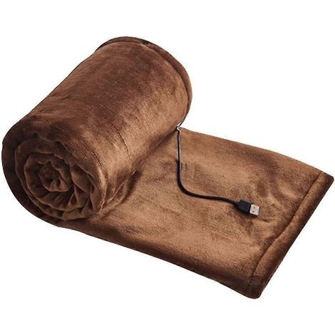 Couverture chauffante USB 140x80cm en flanelle, 3 niveaux de chaleur, lavable en machine, chauffage rapide (1/5)