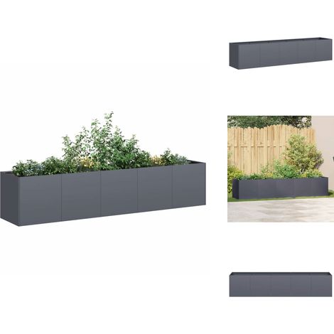 Jardinière anthracite 200x40x40 cm acier laminé à froid - Jardinière - Jardinières - Pot De Fleurs - Support De Jardinière (1/5)