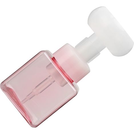 Flacon Pompe Mousse Fleur Format Voyage Rechargeable Distributeur Savon 250ml Rose Transparent Décor Floral (1/5)
