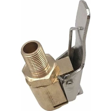 Embout Gonflage Pneu Voiture Tire Air Chuck Roue Pompe Valve de Pneu gonfleur Clip de Serrage Adaptateur connecteur de Laiton Vehicules (1/4)