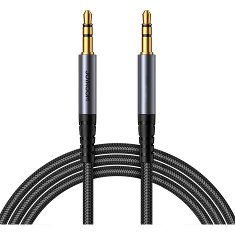 Cable de audio est茅reo AUX con conector mini jack de 3,5 mm y 1,2 m, color negro. (1/5)
