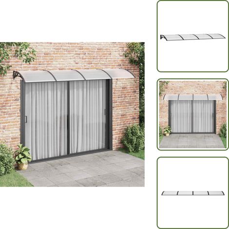 Auvent de porte Noir 350x100 cm Polycarbonate - Auvent De Porte - Abri De Porte - Protection Contre La Pluie - Store Extérieur - Porch Canopy (1/5)