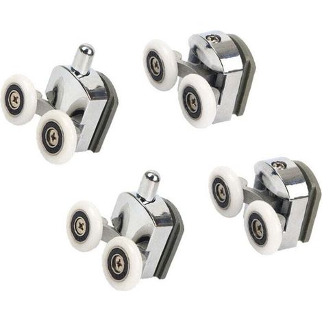 Poulie de porte de douche de remplacement en alliage d'aluminium, XU, Poulie de porte d'armoire à double roue (diamètre de roue 25 mm) - KZQ (1/4)