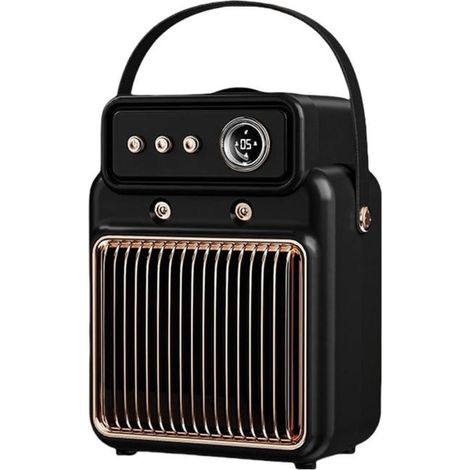 Chauffage soufflant portable, chauffage de bureau, protection contre la surchauffe, humidificateur d'intérieur, noir. (1/5)
