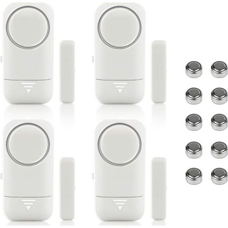 4pcs Alarme de Porte et Fenêtre Capteur sans Fil Magnétique afin de Système de Sécurité Maison (1/5)