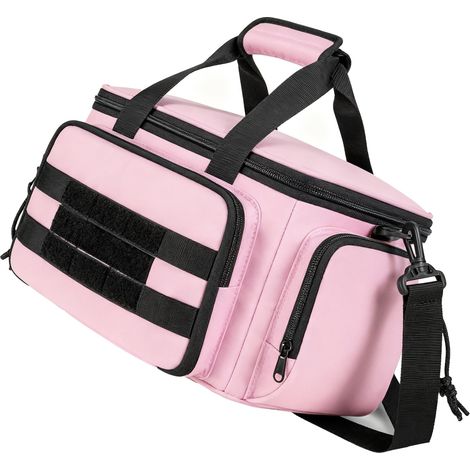 Sacoche à outils 14 pouces grande capacité imperméable fond renforcé organisateur pour outils de réparation rose (1/5)