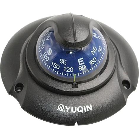 Vensio - Compas de navigation marin éclairé avec lumière LED, montage encastré 5 pouces, cadran à lecture directe pivotant, pour kayaks, navires et camions, ABS, Style A (1/5)