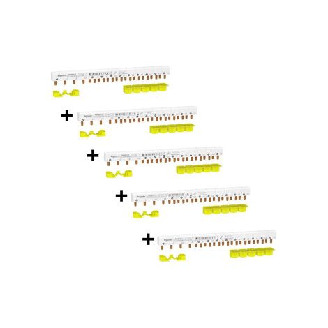 Schneider - Resi9 XP - LOT de 5 peigne monobloc - 3p+n - 63a - 13 modules - cache dents 5m - Ru00e9f. : R9PXH413x5 (1/3)