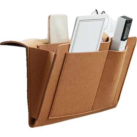 Organizer da appendere, in feltro, design salvaspazio, marrone (1/2)