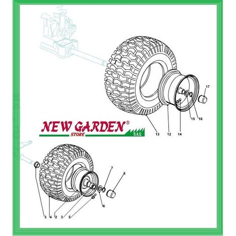 Ricambi parti ruote 92cm trattorino rasaerba PG135HD CASTELGARDEN GGP MOUNTFIELD 2 CERCHIO RUOTA 182000598/0