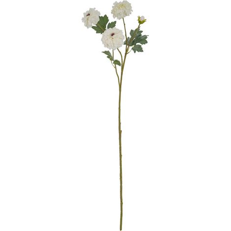 African Marigold Large Spray Artificial Flower - Plastic - L11 x W11 x H100 cm - White