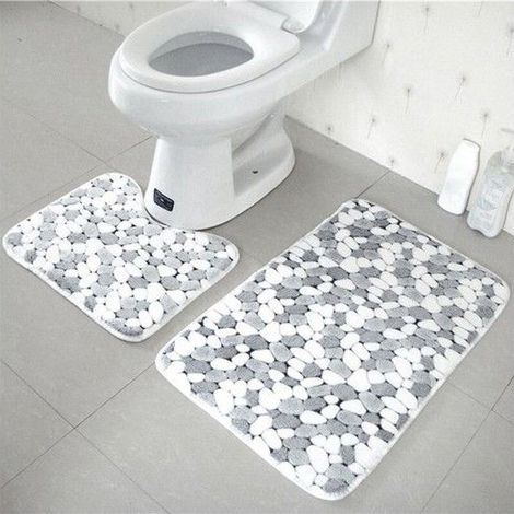 Ensemble de tapis de salle de bains antidérapant lavable (1/5)