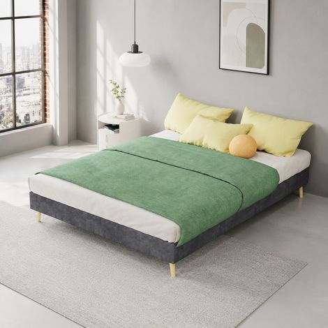 MEUBLIV Struttura letto 140x200 cm grigia - base bassa, senza testiera, senza materasso (1/5)