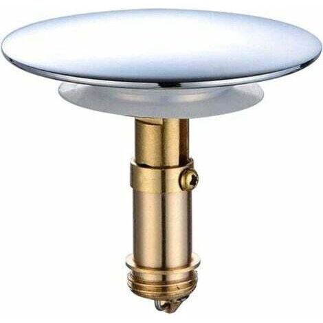 Bonde clic-clac pop-up 66 mm pour lavabo de salle de bain, lavabo de cuisine, lavabo de salle de bain, bouchon en laiton massif plaqué chrome (1/5)