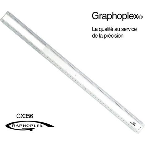 Graphoplex - Règle picas 2 biseaux blancs + bosselage 50 cm