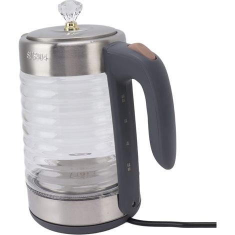Bouilloire électrique 2 L 2200 W, haute puissance, arrêt automatique et protection contre la surchauffe, en verre, prise UE 220 V (1/5)