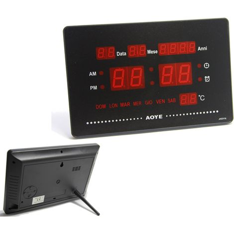 TRADE SHOP - Orologio Digitale Da Parete Muro A Led Datario Sveglia Temperatura Jh-2315l - (1/5)