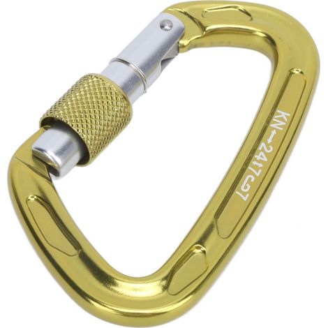 Mousqueton en Aluminium Aviation Sécurisé Type D, Antidérapant et Résistant, Connexion Rapide, Couleur Jaune