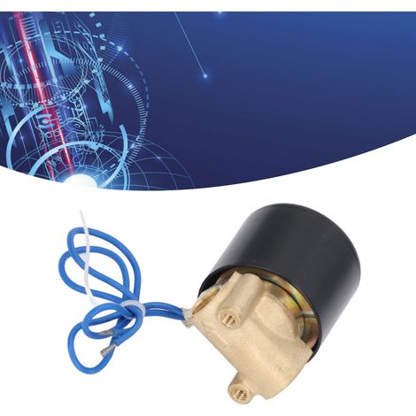 Électrovanne en laiton normalement fermée 2 W pour eau et air, bobine tout cuivre, référence 2W025-08, tension 12 V CC (1/5)