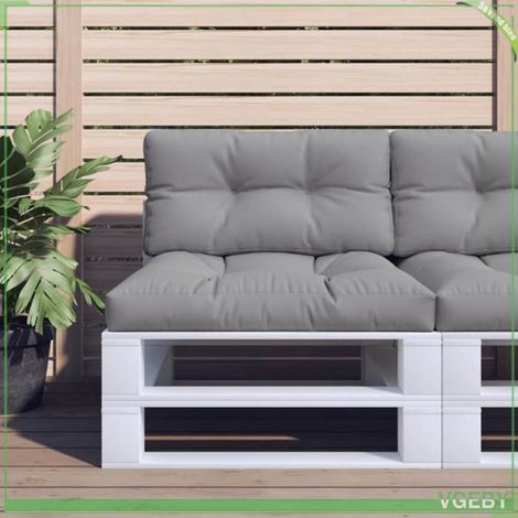 360602 Coussin de palette gris 80x40x12 cm tissu (1/5)