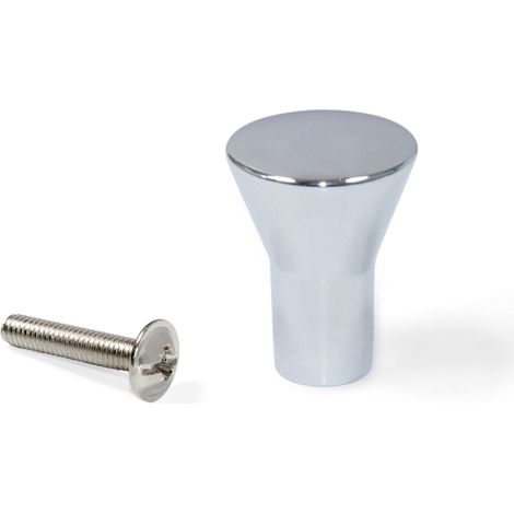 Pomolo moderno de zama 16 mm, cromado brillante, incluye tornillos M4 (1/2)