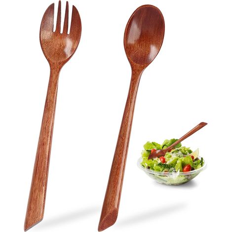 Couverts à Salade Caramel, 20,5 x 3,5 cm, Lot de 2, Design Moderne et Ergonomique, Polyvalents (1/5)