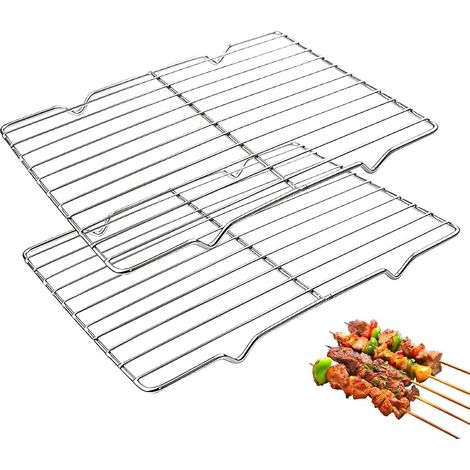 2 Pièces Grille De Refroidissement, 30 x 20.5 Cm Grilles Réutilisables, Grille Gateau Refroidissement, Grille À Pâtisserie Grille Four Universelle Adapté À La Cuisson Refroidissement (1/5)