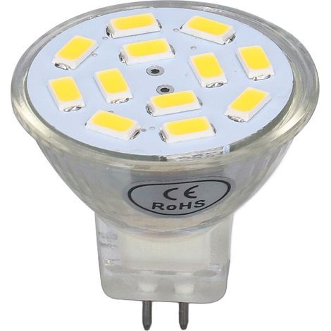 Ampoule MR11 12LED 4W 400LM, Base à Double broche, Spot paysage pour chambre à coucher, blanc chaud, 4 pièces, DC12V (1/5)