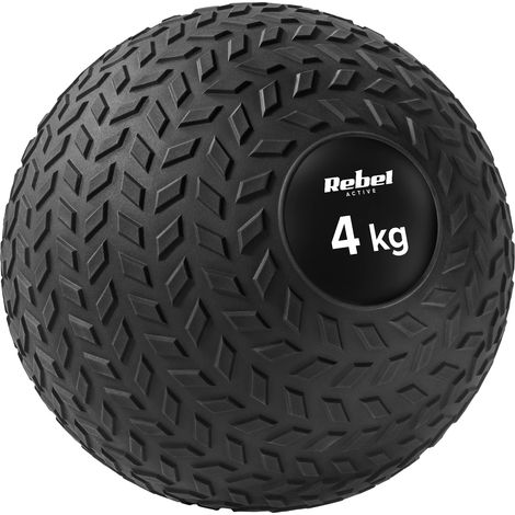 Piccola palla medica per esercizi di riabilitazione, slam ball 23 cm 4 kg Rebel (1/5)