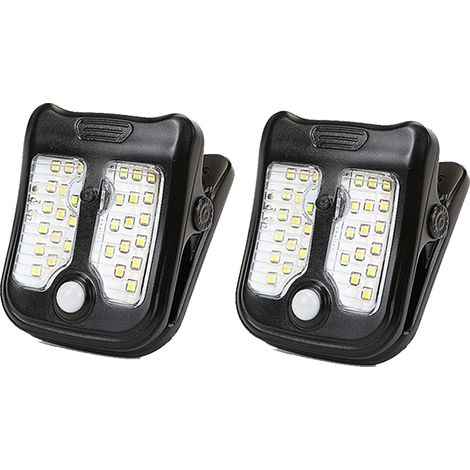 Applique murale solaire d'extérieur étanche, 2 pièces, lampe de clôture solaire à clipser, lumière LED de sécurité sans fil (1/5)