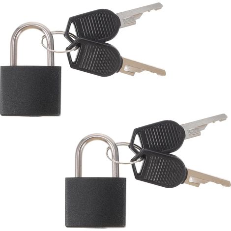 de 2 mini cadenas en laiton avec clé pour bagages et sacs à