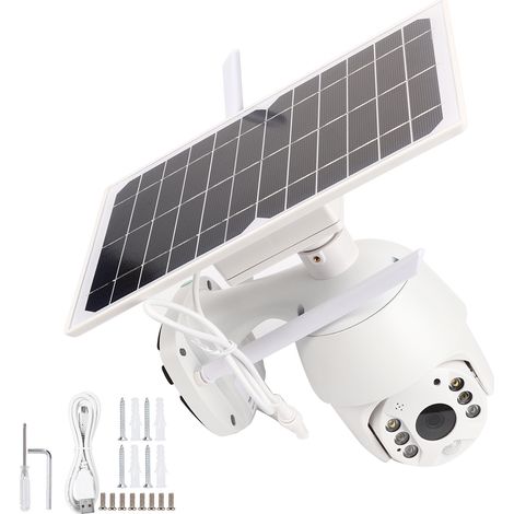 Caméra IP PTZ WiFi intelligente à énergie solaire, surveillance avec alerte PIR, vision nocturne IP66, système de sécurité extérieur (1/5)