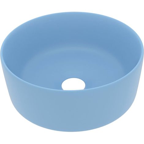 Lavabo rond de luxe Bleu clair mat 40x15 cm Céramique