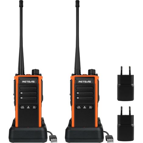 Talkie Walkie Imperméable, Radio Bidiromose Professionnelle pour Les Adultes à Longue Portée, Lourde, Alarme d'urgence pour Sauvetage en Plein Air, Construction (Pack 2) (1/5)