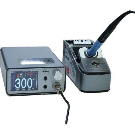 Station de soudage, puissance nominale de 200W, plage de température de 100°C à 500°C, tension de sortie DC 24V, plage de courant de 0-8A, dimensions 145 mm x 110 mm x 54 mm (1/5)