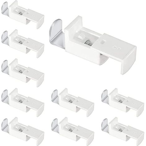 10 soportes de fijación para persianas plisadas, soportes de sujeción metálicos, instalación sin herramientas, sin pegamento, sin taladros para persianas plisadas (1/5)