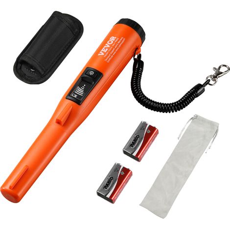 VEVOR Metal Detector Pinpointer Portatile Impermeabile IP68, Puntatore di Metalli Profondita di Rilevamento max. 114mm 3 Modalita, Rilevatore per Caccia Tesoro Impermeabile, Pinpointer con Schermo LCD