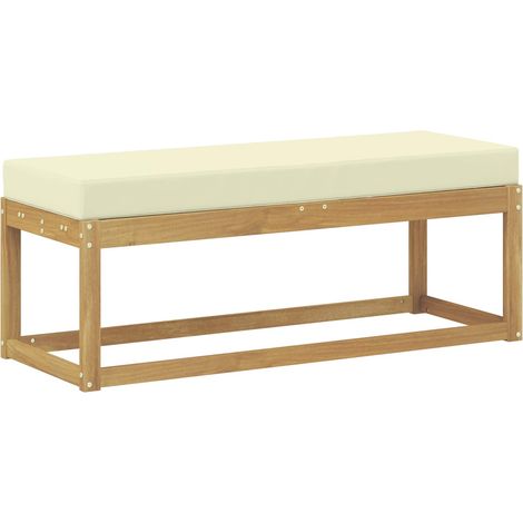 Maison Exclusive - Panca da esterno con cuscino Bianco 115 x 43 x 45 cm