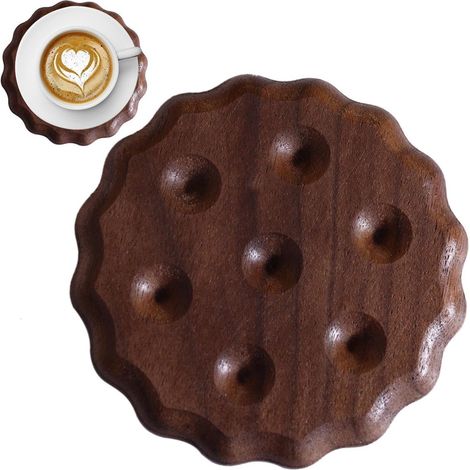 Dessous De Verre En Bois Naturel Sous-Verres À Café, Tasse En Bois Naturel, écologique, résistant à la chaleur, pour cuisine, maison (1/5)