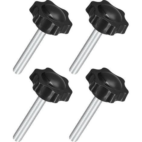 4Pcs Boutons en Étoile M8 x 50mm, Bouton de Serrage Hexagonal en Plastique à Visser à la Main pour le Remplacement du Pied de Parasol (1/5)