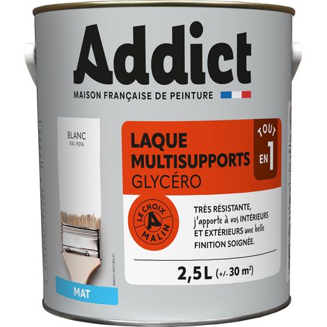 Matte Weiß-Glyzerin-Lack für Mehrzweckflächen 2,5 l - Addict